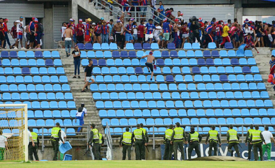 Disturbios en el estadio Sierra Nevada de Santa Marta