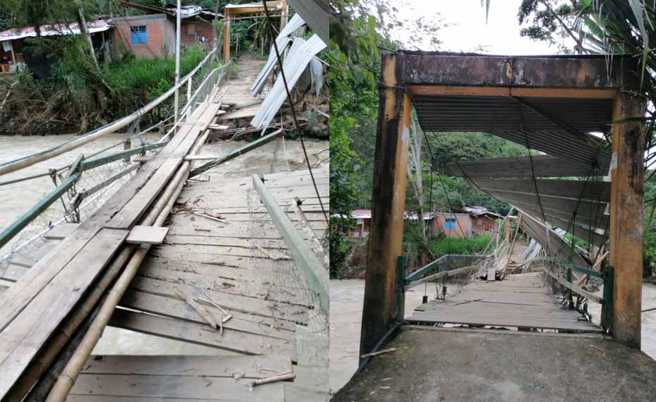 Calle de Puerto Frazadas hecha un río