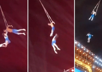 Trapecista murió mientras se presentaba con su esposo; la mujer cayó de 9 mts de altura