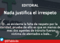 Nada justifica el irrespeto