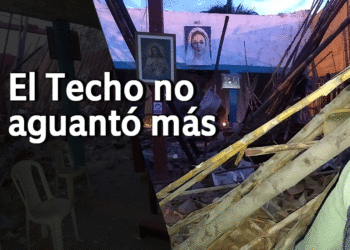 Susto por desplome del techo de la capilla en la urbanización La Paz