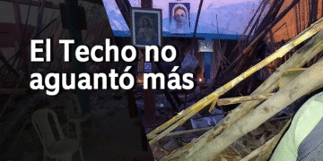 Susto por desplome del techo de la capilla en la urbanización La Paz