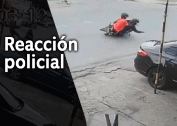 Momentos en que interceptan a los presuntos asesinos de un mecánico en la carrera 30