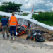 Avioneta se accidentó en Cartago y cayó sobre motociclista; hay 2 heridos