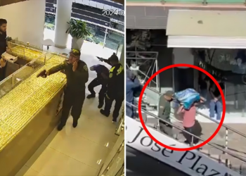 Cámaras registraron robo en una joyería en Bucaramanga: ladrones tenían uniformes de Servientrega y de la Policía