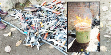 Queman cerca de 300 armas cortantes incautadas por las autoridades