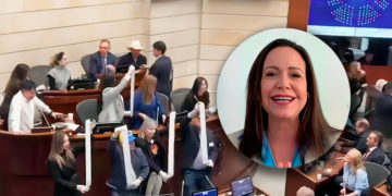 María Corina Machado presenta actas en el Senado de Colombia y critica el fraude en las elecciones