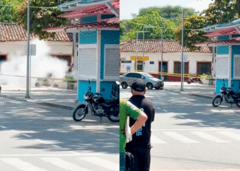 Moto sospechosa en la plaza principal de Riofrío contenía explosivos y fue destruida de manera controlada
