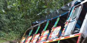 Chiva estuvo a punto de caer a un abismo en zona rural de San Pedro