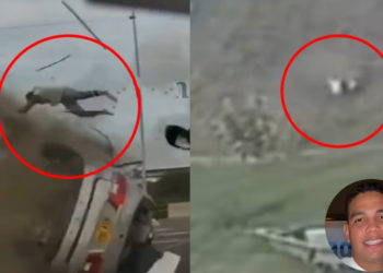 En video quedó el momento exacto en que conductor salió volando de su vehículo en trágico accidente