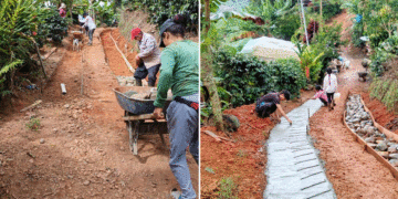 Habitantes del callejón Aguiar en Riofrío se unen para mejorar su vía rural