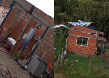 Vendaval destechó varias viviendas en zona rural de Riofrío