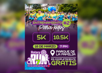 El segundo entrenamiento gratuito para la Rotary Run 7 se realizará este 10 de marzo en el Parque de la Familia