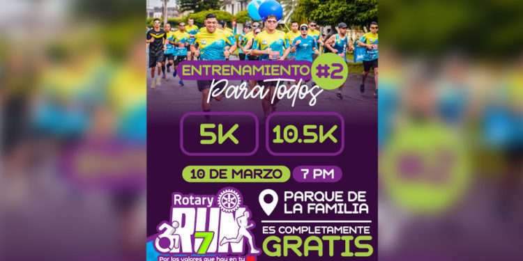 El segundo entrenamiento gratuito para la Rotary Run 7 se realizará este 10 de marzo en el Parque de la Familia