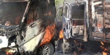 Queman vehículos de empresa de energía en zona rural de San Pedro