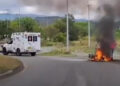 Motocicleta se incendió tras aparente accidente en Tuluá