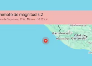 Sismo de 5,2 se siente en Chiapas, México