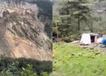 Impresionante deslizamiento provoca el colapso de una montaña en Nepal