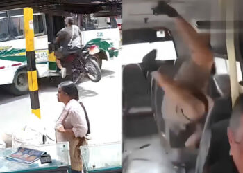 Motociclista que terminó dentro de un bus dejó abandonada la moto y no aparece