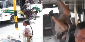 Motociclista que terminó dentro de un bus dejó abandonada la moto y no aparece